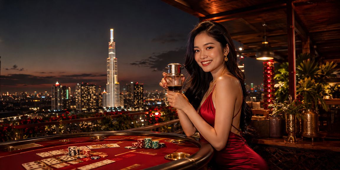 Người chơi TP.HCM trải nghiệm baccarat trực tuyến tại quán cà phê về đêm